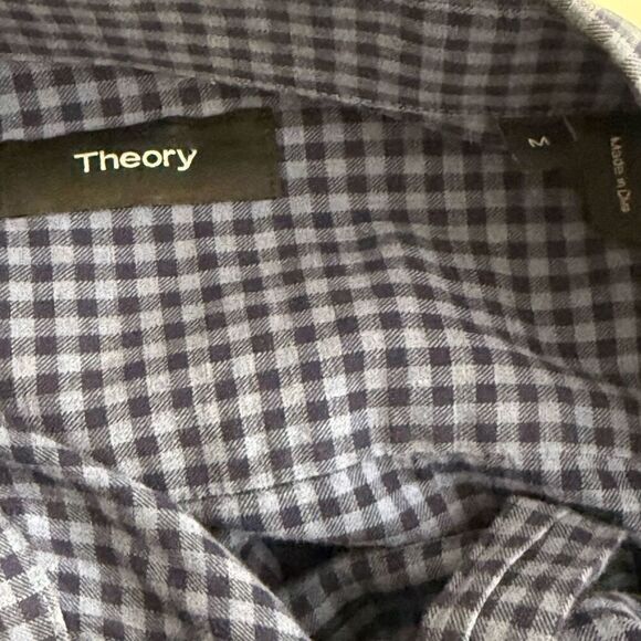Theory Checkerboard Button Down Plaid Shirt - Men’s US M - Picture 6 of 7